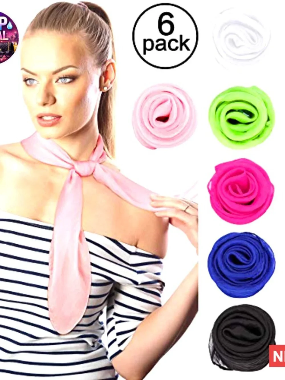 Polyester Chiffon Scarf Vintage Square Head Neck Accessory